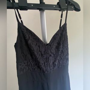 Abercrombie high waisted black lace wide leg trouser jumpsuit - size 0 🖤